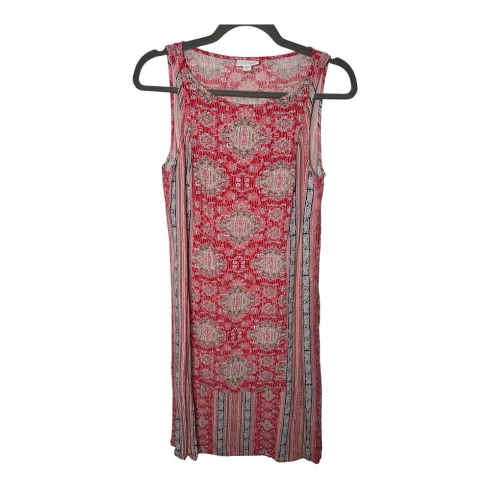 J. Jill Red Pink Paisley Sleeveless Shift Rayon Small